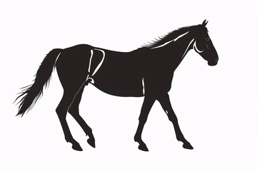 a black and white silhouette of a horse