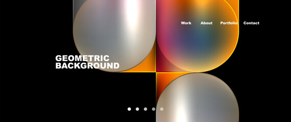 Geometric abstract glassmorphism with circles and squares. Vector Illustration For Wallpaper, Banner, Background, Card, Book Illustration, landing page