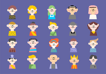 Cute Kids Character Element Set