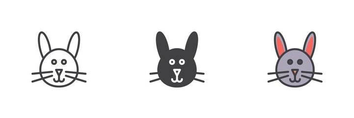Hare different style icon set