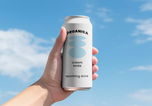 Hand Holding Can Mockup With Generative AI
