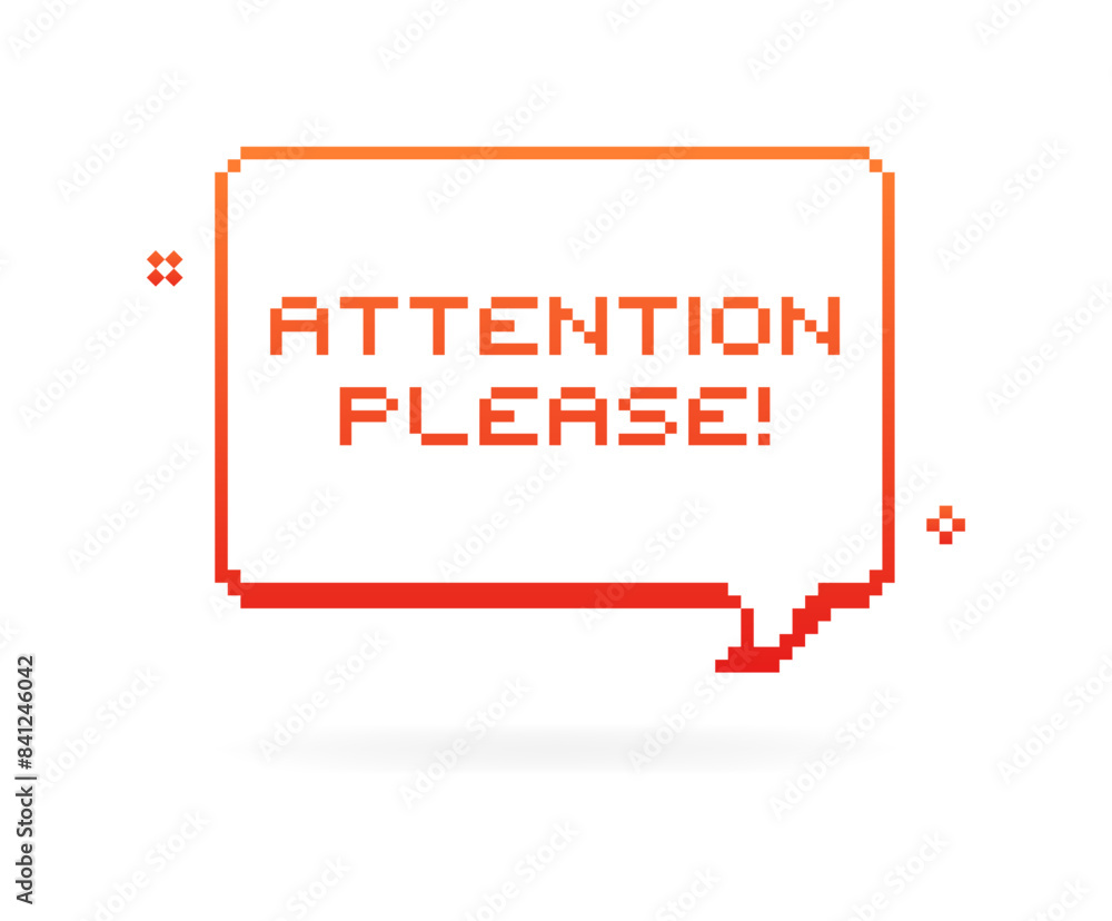 Poster attention please icon. message bubble icon. flat style. vector icon.