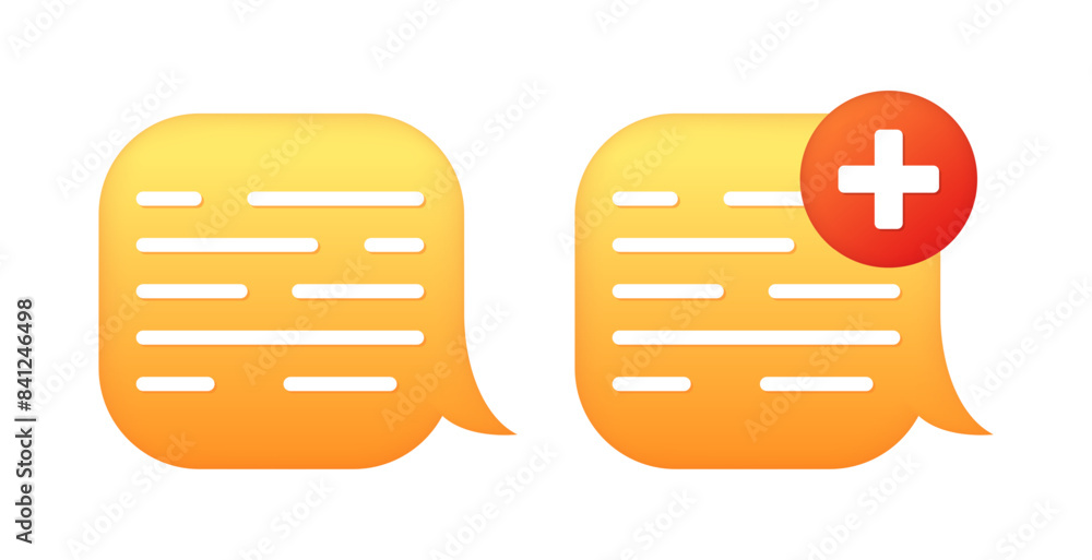 Poster message bubble set icons. new post icon. flat style. vector icons.
