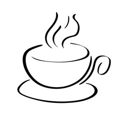 Coffee cup icon. Linear style. Vector icon.