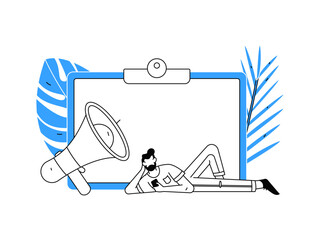 Notification announcement vector creative flat hand drawn illustration
