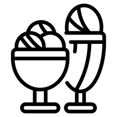 Ice cream icon symbol sign from modern coffee collection in line style for mobile concept and web apps design. Food and drink related vector line icon