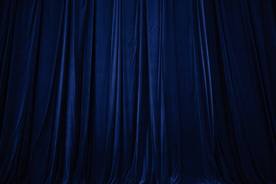 blue curtain in theatre background