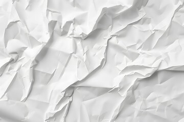 Fototapeta premium White Crumpled Paper Texture Background