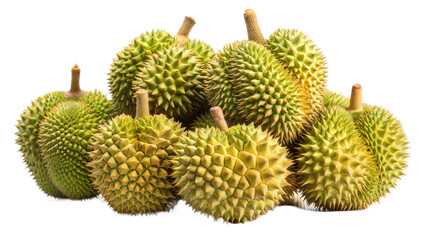 Cluster of durian isolated on white background