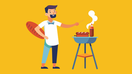 man is cooking vector illustration