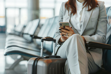 businesswoman at the airport, AI generated