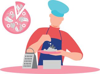 The chef is sprinkling cheese on the dish.