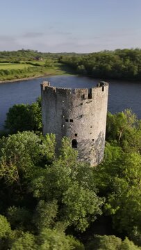 Co Cavan, Clough Oughter Castle built on a Crannog, 13th Century, Ireland 