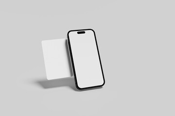 Debit Card With Smartphone Mockup