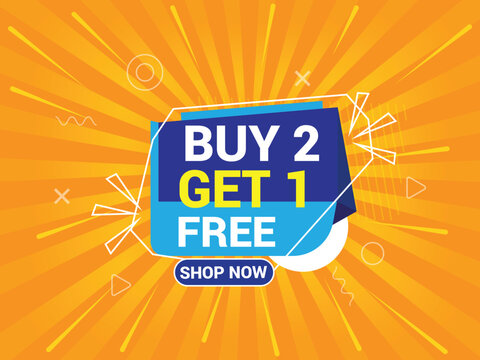 Buy 2 Get 1 Free Banner, Special Offer Banner, Big Sale, Sale Banner, Banner Design Template.