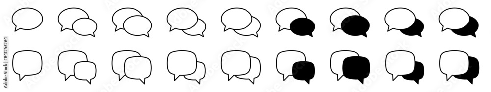 Poster chat icon. talk bubble speech icon. blank empty bubbles set.