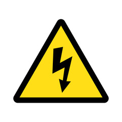 High voltage sign with lightning