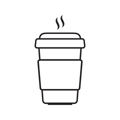 Hot coffee cup icon. Paper coffee cup icon isolated on white background.