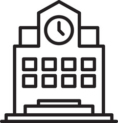 University Building Line Icon
