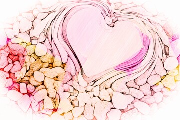 heart stones in the quay