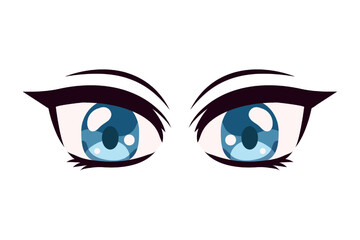 Comic Eyes Flat Sticker Design