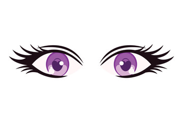 Comic Eyes Flat Sticker Design