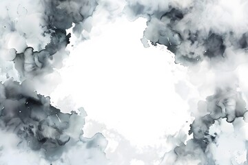Abstract Watercolor Background with Gray Clouds