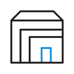 house icon duocolor blue black