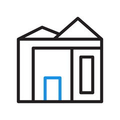 house icon duocolor blue black