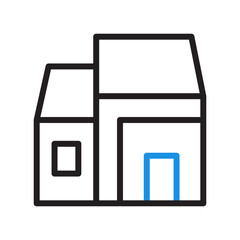 house icon duocolor blue black