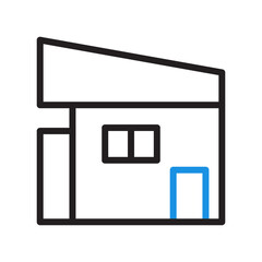 house icon duocolor blue black