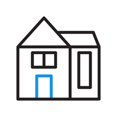 house icon duocolor blue black