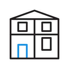 house icon duocolor blue black