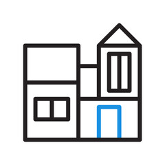 house icon duocolor blue black