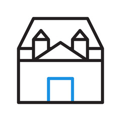 house icon duocolor blue black