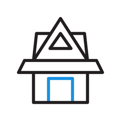 house icon duocolor blue black