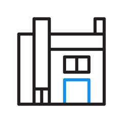house icon duocolor blue black