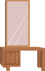 Indian dressing table design isolated vector illustration for 2d cartoon animation. indoor living room furniture element 