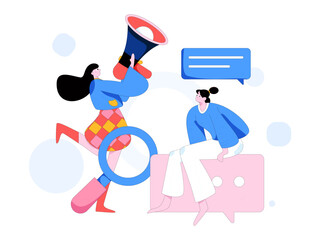 Notification announcement vector creative flat hand drawn illustration
