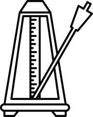 metronome vector outline illustration