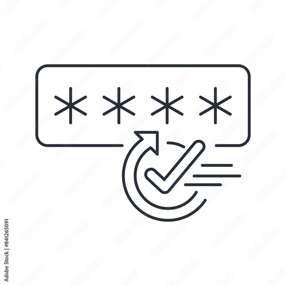 Poster password protection of information. vector linear icon isolated on white background.