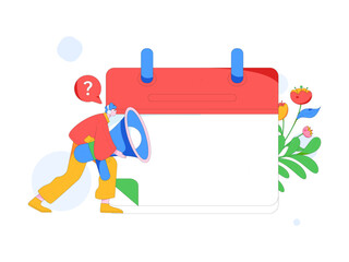 Notification announcement vector creative flat hand drawn illustration
