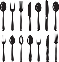 fork and spoon silhouette