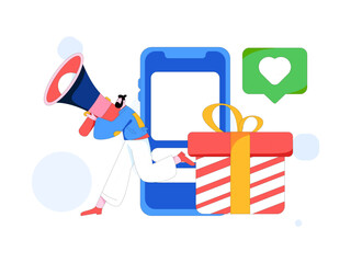 Notification announcement vector creative flat hand drawn illustration
