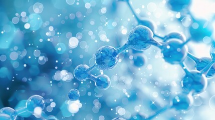 Trans fat molecules in a holographic display, Sci-fi, Blue and white, Digital art