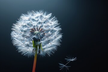 Close-up of a delicate dandelion seed head, representing wishes.