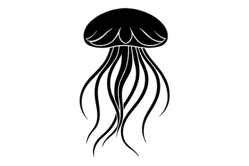 vector silhouette of  a jellyfish