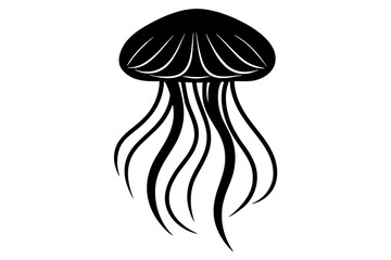 vector silhouette of  a jellyfish