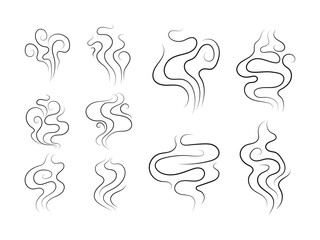 Thin Smoke Line Vector Set