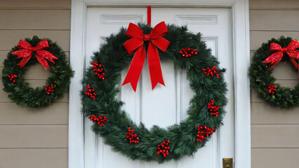 Christmas wreath on a door